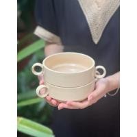ราคา |เซรามิกญี่ปุ่นมือ2| TACHI ชามก๋วยเตี๋ยวและซุปสองหู 12x5ซม (41061120984)