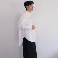 ราคา MANDARIN SHIRT เสื้อคอจีน หน้าสั้นหลังยาว ทรงโอเวอร์ไซส์ (25354933225)