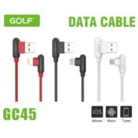 ราคา GOLF สายชาร์จUSB CABLE GC-45 Micro/iphone/Type-C data ของแท้100%สำหรับhuawei samsung iphone (2770372494)