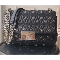 ราคา กระเป๋าMichael Kors Sloan Large Studded Shoulder Bag- Black.(ของแท้).มือสอง. (22040314281)