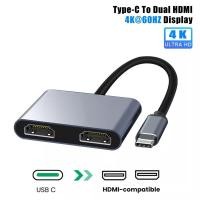 ราคา ประเภท C ถึง Dual HDMI USB 3.0 PD Converter 4 In 1 USB C Dock Station Hub 4K สำหรับโทรศัพท์ Macbook แล็ปท็อปทีวี (19768497445)