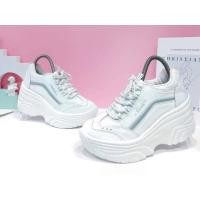 ราคา รองเท้าผ้าใบส้นตึกสีขาว Y2K ไซส์ 37 สูง 3 นิ้ว (23320965351)