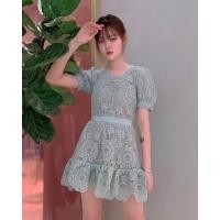 ราคา เดรสลูกไม้สีเขียวมิ้นไซส์ S (ของใหม่) (17464249031)