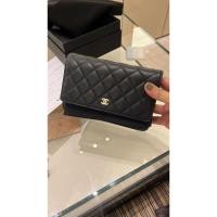 ราคา Chanel Woc Black Quilted Caviar Wallet on Chain (57006221783)