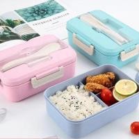 ราคา กล่องข้าวไมโครเวฟ กล่องข้าวสาลี กล่องข้าว พร้อมช้อนและตะเกียบ สำหรับพกพา (2886892692)