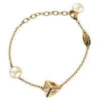 ราคา Louis Vuitton Gold-tone Lv Trunkies Strass Bracelet Authentic% (45560340477)