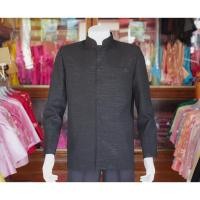 ราคา เสื้อสูทฝ้ายแพรเงินคอพระราชทานแขนยาว สีดำ (23845101991)