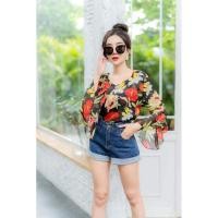 ราคา เสื้อคอวี แขนต่อระบายเฉียง (6542037010)