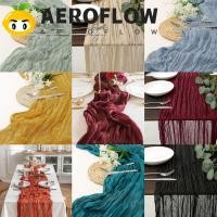 ราคา Aeroflow Gauze Table Runner, Solid Color Vintage Table Cover, Luxury Cheesecloth Cheese Cloth Semi-Sheer ผ้าปูโต๊ะจัดเลี้ยง (25888379380)