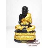ราคา หลวงปู่ทวดแร่เหล็กน้ำพี้ องค์นิลดำห่มจีวรทอง หน้าตัก 5 นิ้ว (18941297165)