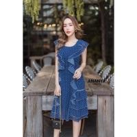 ราคา เดรสระบายชีฟองเนื้อทราย ลายจุด ผ้าพริ้วๆ ใส่สบายงานสวยจริงๆค่ะ ผ้าดีมาก ใส่สบายมากๆ เรียบหรูไฮโซ (16802012021)