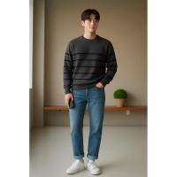 ราคา Knitwear ZASUM แขนยาวคอกลมลายริ้ว Nautical style สีเทาเข้ม/กรม (D.grey/navy) ถักทอด้วย cotton100% ผ้านุ่มใส่สบาย (56254345757)