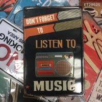 ราคา แผ่นป้ายสังกะสีแบบนูน Listen to music (2033329531)