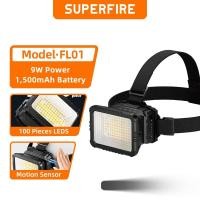 ราคา SUPERFIRE FL01 ไฟฉายคาดหัวเซ็นเซอร์ 9W ฟลัดไลท์ขนาดใหญ่ ปรับได้หลายระดับ ไฟทำงาน LED สามสี 100 ดวง ไฟฉุกเฉิน (48706388340)