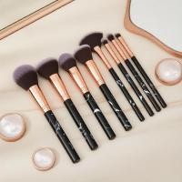 ราคา ชุดแปรงแต่งหน้าหินอ่อน 10 ชิ้น - แปรงรองพื้น, แปรงแป้ง, แปรงปัดแก้มและแปรงเบลนด์อายแชโดว์ (48210776091)