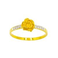 ราคา Happy jewelry แหวนดอกกุหลาบ แหวนเพชรแท้ ทองแท้ 37.5% ME704 (5376270756)