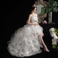 ราคา ชุดแต่งงานแบบใหม่หน้าสั้นหลังยาว เดรสหางยาว ชุดราตรีแฟชั่น (24909607327)
