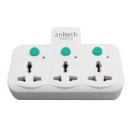 ราคา Anitech H121-WH ปลั๊กอะแดปเตอร์ 3ช่องเสียบ 3สวิตซ์ (H121-WH) (3138676581)