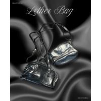 ราคา กระเป๋าสะพายหนังสีดำ Black Leather Shoulder Bag (42501813578)