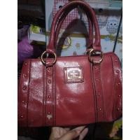 ราคา MERAH Etalase 356 preloved red tote bag แบรนด์จาก Elegance Paris ยังเหมือนใหม่ (42122042639)