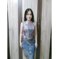 ราคา Used S แบรนด์ เดรสสั้นสีน้ำเงินลายปักเลื่อม (23031056880)