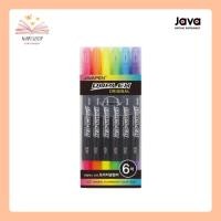 ราคา Java Duplex Original Colors 2 หัว ปากกาไฮไลท์ เซ็ต 6 สี (โทนสีสะท้อนแสง) (41125108965)