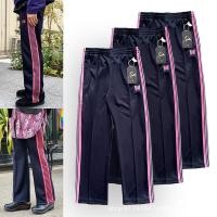 ราคา Needles track Pink Butterfly Embroidery Unisex Japanese Style Casual Straight Pants with Vintage Ribbons Loose Fit Sweatpants (44810524426)