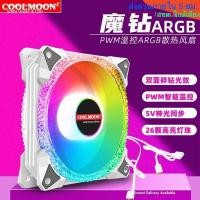 ราคา พัดลมเคส Coolmoon Magic Diamond AS2 ARGB 3pin 5V, 4pin PWM 120mm. 1800RPM (22161270055)