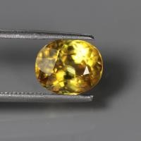 ราคา 3.05 ct พลอยแท้ พลอยดิบ สฟีน (Sphene) สีเหลือง ประกายรุ้ง แทนซาเนีย (50300532000)