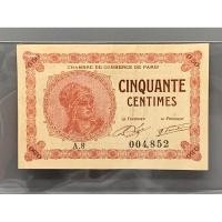 ราคา ธนบัตรรุ่นเก่าของประเทศฝรั่งเศส 50Cent ปี1922 (22990368096)