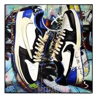 ราคา รูปภาพ รองเท้า Nike Air Jordan 1 Low Fragment x Travis Scott ไนกี้ รูปภาพ​ติดผนัง pop art กรอบรูป แต่งบ้าน ของขวัญ (27550688487)