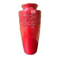 ราคา ตกแต่งบ้านงานญี่ปุ่น แจกันไม้แกะสลักสีแดง Murakami lacquerware vase . (25230454015)