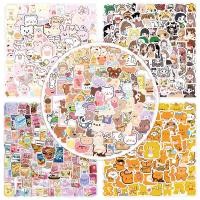 ราคา 100ชิ้นน่ารักหมีสติกเกอร์กันน้ําวารสารสติกเกอร์เครื่องเขียนกระเป๋าเดินทางหมายเหตุสติกเกอร์พีวีซีกันน้ําสติ๊กเกอร์ (29977824584)