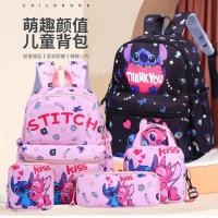 ราคา Ziqi Stitch กระเป๋าเป้สะพายหลัง Stitch กระเป๋าเป้สะพายหลังน่ารักการ์ตูน Di โรงเรียนประถมศึกษาเด็กกระเป๋านักเรียนสี่ชิ้นกระเป๋าเป้สะพายหลัง ATUE (52408770704)