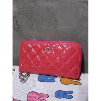 ราคา กระเป๋าสตางค์ใบยาวหนังแท้สีชมพู (47705163461)