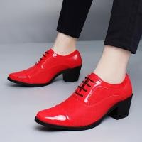 ราคา Oxfords หนังแก้วสีแดงสําหรับผู้ชาย, รองเท้าชุดเดรสส้นแบนแบบผูกเชือกอย่างเป็นทางการและมีสไตล์ (44361249482)