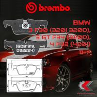 ราคา ผ้าเบรคหลัง BREMBO BMW SERIES3 F30 (320i 320d), 3 GT F34 (320d), 4 F32 (420i) ปี11-> (P06071B/C/X) (21325629021)