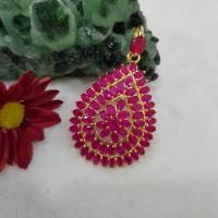 ราคา จี้ & เข็มกลัด พลอยสีแดงอมชมพูทับทิม งานชุปทองไมครอน (1046139558)