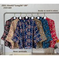 ราคา BLOUSE BAGGY BERCORAK P251/TOP BLOUSE PRINTED FREE SIZE/BLOUSE BATWING MUSLIMAH ปุ่มเต็ม (53005723165)