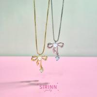 ราคา Darling Necklace สร้อยคอจี้โบว์หัวใจเพชรสีโอปอล Opal (41800781618)