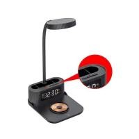 ราคา 15w สไตล์ใหม่ Night Light นาฬิกาไร้สายชาร์จ Eye Protection usb Multi-Alarm นาฬิกาพอร์ต led โคมไฟตั้งโต๊ะเอาต์พุต CSAP (53360309464)