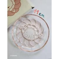ราคา ■CTCERAMIX ✨️ Misdo จานแก้วพรีเมียม Mister Donut x Ishizuka Glass ลาย French Wooler สีชมพูใส (42430499137)