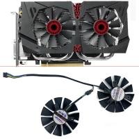 ราคา ใหม่ 2PCS Cooling 75 มม.FD7010H12S DC12V 0.35A 4Pin การ์ดพัดลมสําหรับ ASUS STRIX GTX960 GTX950 GTX 750Ti R9 370 การ์ดพัดลม (53007222512)
