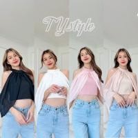 ราคา เสื้อครอปคอจีน แต่งแขนระบายชีฟองเว้าช่วงไหล่ งานสมอคหลัง มีซิป น่ารักสุดๆ #Chic23 (22920423930)