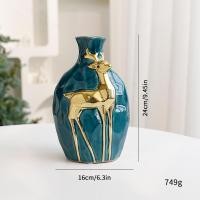 ราคา Christmas Vaseแบรนด์ แจกันดอกไม้ลายกวางสีขาวเทาครีมและน้ำเงิน ขนาด 24x16 ซม home table flower vase decro (50551777700)