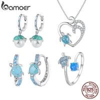 ราคา Bamoer ชุดเครื่องประดับแฟชั่น ต่างหูเงินสเตอร์ลิง 925 รูปเต่า และแหวน และสร้อยคอ สําหรับผู้หญิง (22636589396)