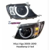 ราคา ไฟหน้า Vigo 2005 2006 2007 2008 2009 2010 ลาย U led โคมดำ (26217613790)