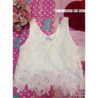 ราคา เสื้อลูกไม้สีขาว แขนกุด ลูกไม้ขาว (3211726310)