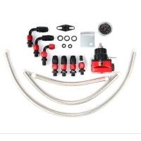 ราคา HaoFa Universal Aluminum EFI Fuel Pressure Regulator Kit Adjustable with 100 Psi Pressure Gauge AN6 (51006318181)