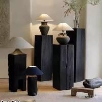 ราคา Nordic Root แกะสลัก Lonely สไตล์ Retro Carbonized Entrance ตกแต่งดอกไม้ฐาน Art โต๊ะกาแฟความสูงไม้ Pier EKGA (48809864564)